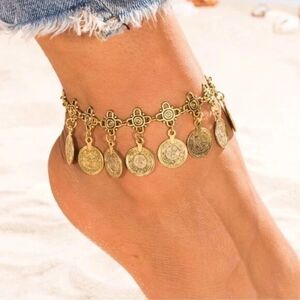 Bohemian Gold Coin Anklet Ankle Bracelet